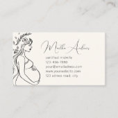 Zwanger vrouw moderne lijn kunst | vroedvrouw Doul Visitekaartje (Voorkant)