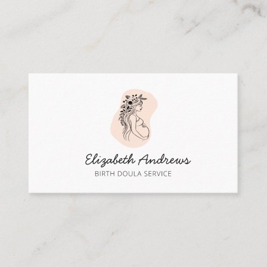 Zwanger Vrouw-simpel-modern visitekaartje (Voorkant)