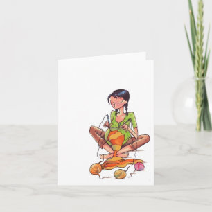 Zwanger vrouwen naaien Notecard Kaart