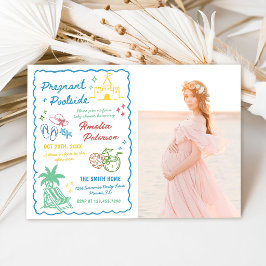 Zwanger & Zijdpool Zomer Baby Shower Foto Kaart