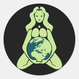 Zwangere aardgodin ronde sticker