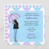 Zwangere Afrikaanse Amerikaanse makelaarnodiging Kaart (Voorkant / Achterkant)