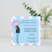 Zwangere Afrikaanse Amerikaanse makelaarnodiging Kaart (Staand voorkant)