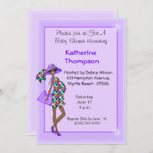 Zwangere Afro-Amerikaanse moeder Baby shower Kaart (Voorkant / Achterkant)