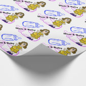 Zwangere Baby- en dampflessen Cadeaupapier (Hoek)