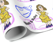 Zwangere Baby- en dampflessen Cadeaupapier (Rol Hoek)