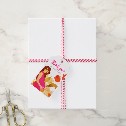 Zwangere Baby showers Cadeaulabel (Met Touw)