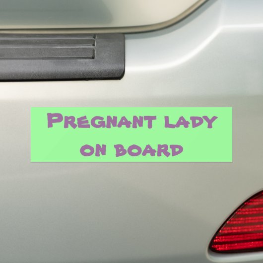 Zwangere dame aan boord bumpersticker (Op auto)