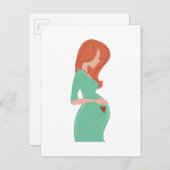 Zwangere dame aankondigingskaart (Voorkant / Achterkant)