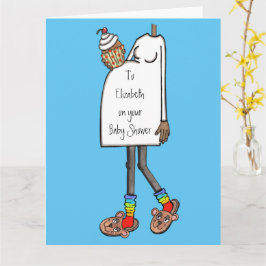 Zwangere Dame Dark Skin Tone Baby shower Kaart