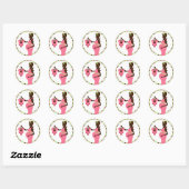 Zwangere Dame en Babykleding Envelop Seals Ronde Sticker (Vel)