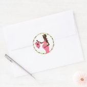 Zwangere Dame en Babykleding Envelop Seals Ronde Sticker (Envelop)