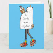 Zwangere Dame Middelgrote Baby shower van de Huid  Kaart (Voorkant)