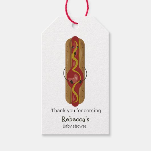 Zwangere hotdog baby shower Gift Label Cadeaulabel (Voorkant)