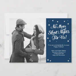 Zwangere kerstaankondiging Zacht uur Feestdagenkaart