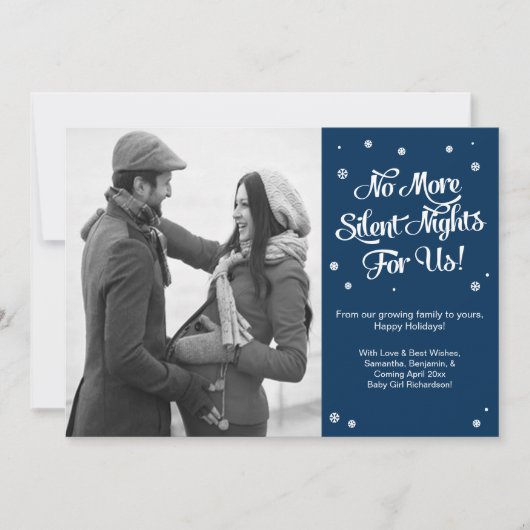 Zwangere kerstaankondiging Zacht uur Feestdagenkaart (Voorkant)