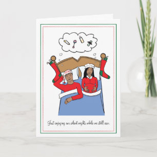 Zwangere kerstkaart - Afrikaans-Amerikaans Feestdagen Kaart