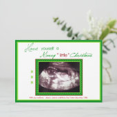 Zwangere kerstkaart - Ultrasgeluid Foto (Staand voorkant)