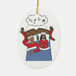 Zwangere kerstversiering - Afrikaans-Amerikaans Keramisch Ornament