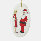Zwangere kerstversiering - BLONDE Jelly Oval Keramisch Ornament (Rechts)