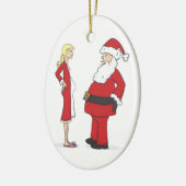 Zwangere kerstversiering - BLONDE Jelly Oval Keramisch Ornament (Links)