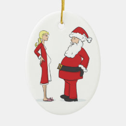 Zwangere kerstversiering - BLONDE Jelly Oval Keramisch Ornament