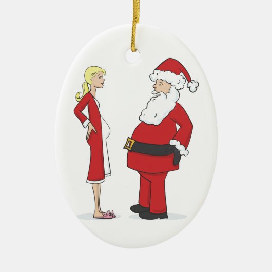 Zwangere kerstversiering - BLONDE Jelly Oval Keramisch Ornament (Voorkant)