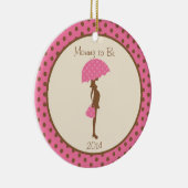 Zwangere  kerstversiering keramisch ornament (Rechts)