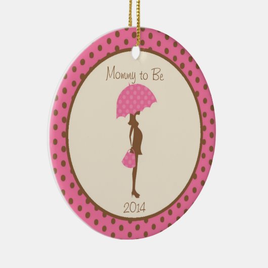 Zwangere  kerstversiering keramisch ornament (Rechts)