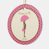 Zwangere  kerstversiering keramisch ornament (Links)