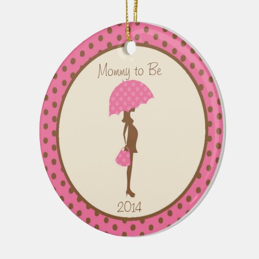 Zwangere kerstversiering keramisch ornament (Links)