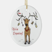 Zwangere kerstversiering - Reindeer Ultrasound Keramisch Ornament (Rechts)