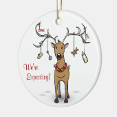 Zwangere kerstversiering - Reindeer Ultrasound Keramisch Ornament (Links)
