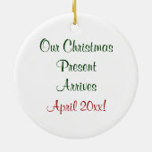 Zwangere kerstversiering - rendier verwacht keramisch ornament (Achterkant)