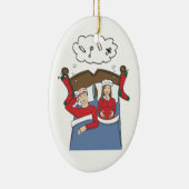 Zwangere kerstversiering Zachte Nacht Bruin Keramisch Ornament (Rechts)