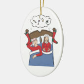 Zwangere kerstversiering Zachte Nacht Bruin Keramisch Ornament (Links)