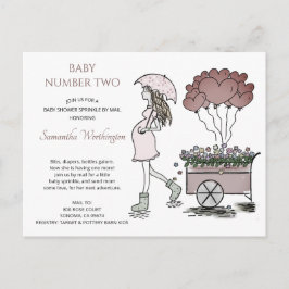 Zwangere mam Baby Sprinkle schok per post Uitnodiging Briefkaart