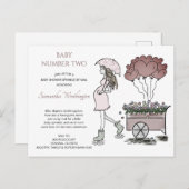 Zwangere mam Baby Sprinkle schok per post Uitnodiging Briefkaart (Voorkant / Achterkant)