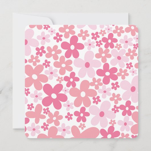 Zwangere mam en roze Baby shower van het meisje Kaart (Achterkant)