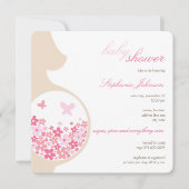 Zwangere mam en roze Baby shower van het meisje Kaart (Voorkant)