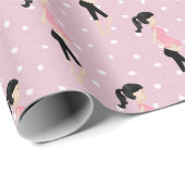 Zwangere mam op poladots cadeaupapier (Rol Hoek)