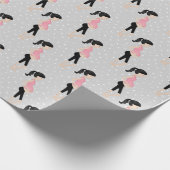 Zwangere mam op poladots cadeaupapier (Hoek)