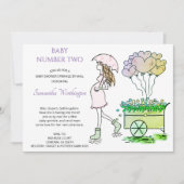 Zwangere mam Paarse Baby shower per post (Voorkant)