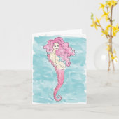 zwangere meerminnotecards kaart (Gele Bloem)