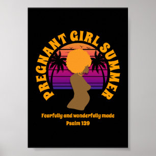 ZWANGERE MEISJE ZOMER Aangepaste christelijke teks Poster