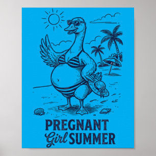 Zwangere Meisje Zomer Gans Poster