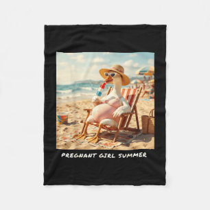 Zwangere meisje zomer gans strand  fleece deken