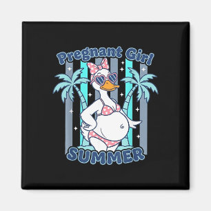 Zwangere meisje zomer grappige baby aankondiging g magneet