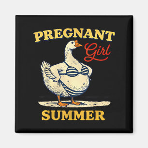Zwangere Meisje Zomer Grappige Baby Aankondiging G Magneet