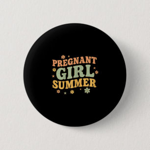 Zwangere meisje zomer grappige baby aankondiging g ronde button 5,7 cm